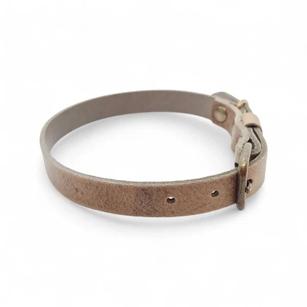 Cooper & Quint No Fuss Lederhalsband für Hunde – Stone