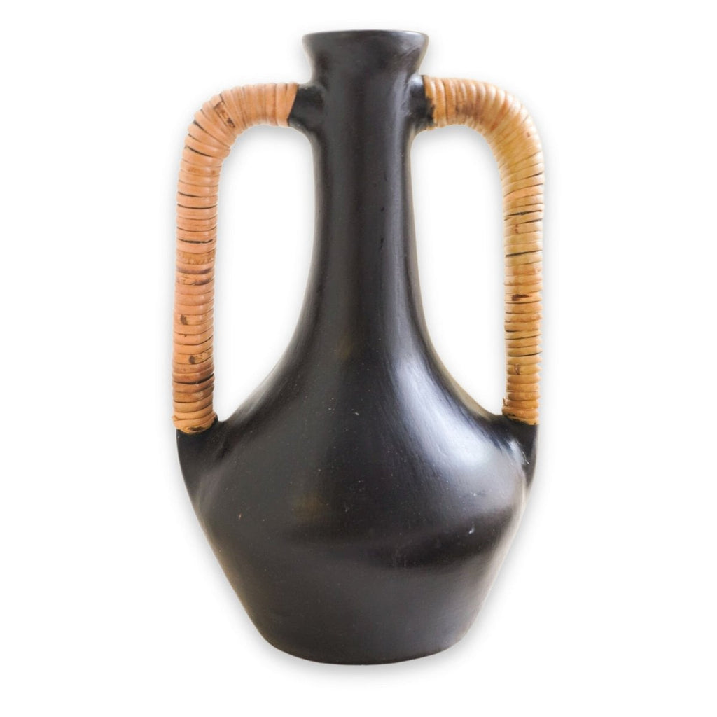 SELAYAR – Handgefertigte Vase aus schwarzem Ton
