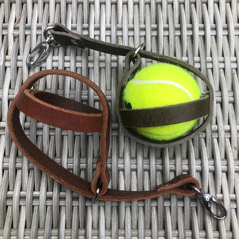Cooper & Quint Leder Tennisballhalter – Camel (Cognac)