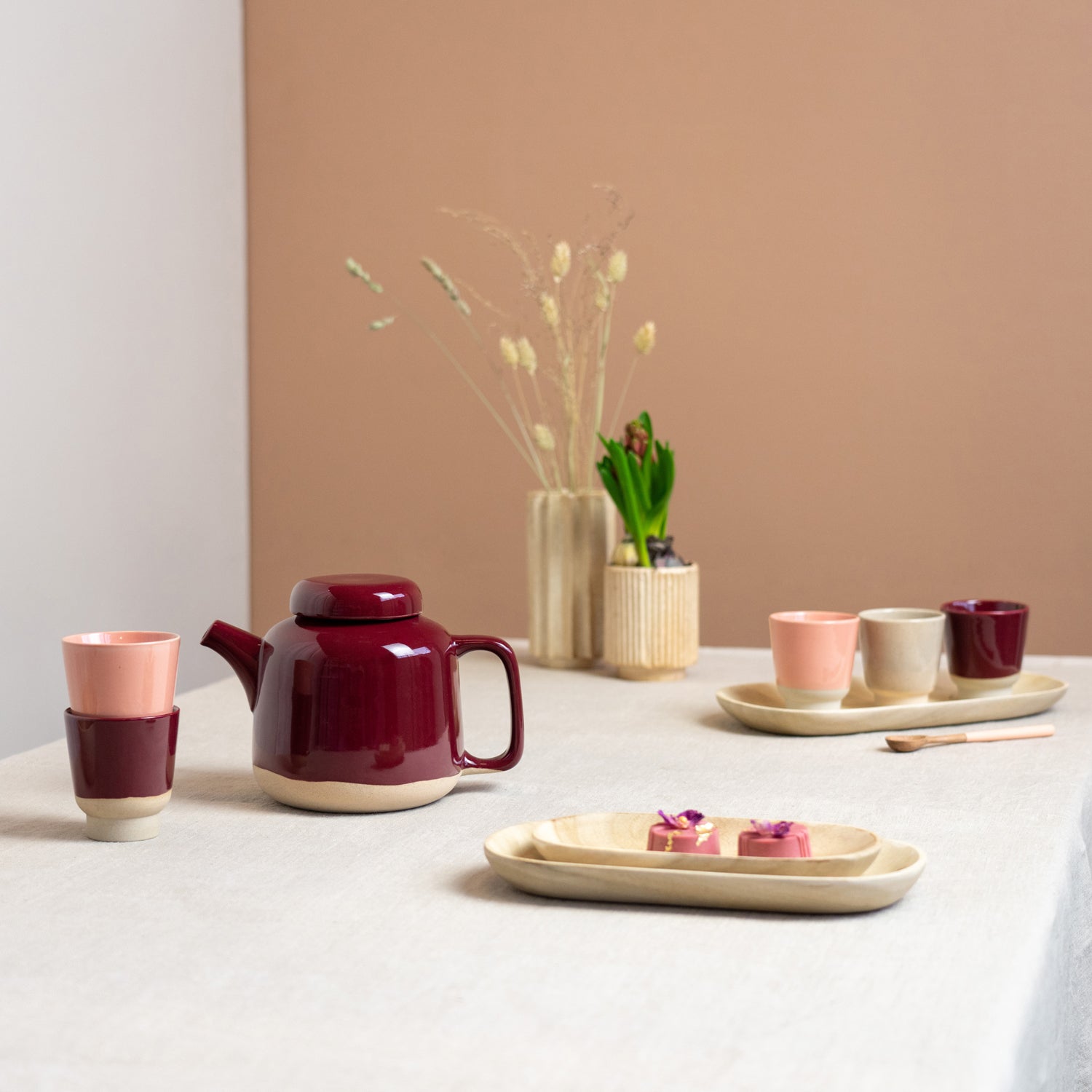 Becher Rutunda 4er-Set bordeaux