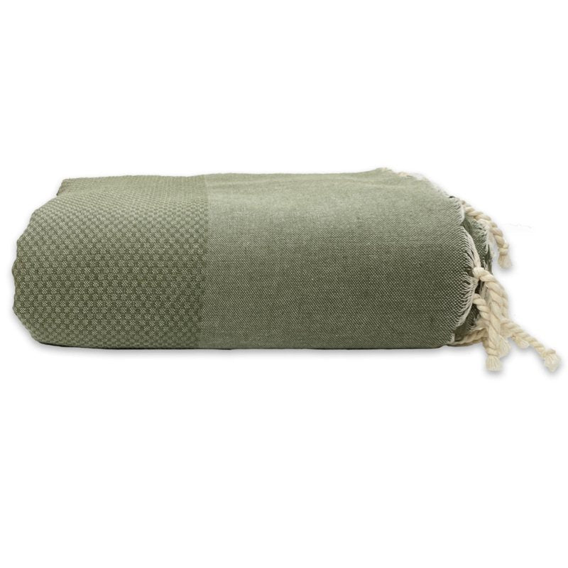 Plaid Grand Foulard Honeycomb – Olivgrün