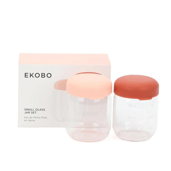 Set of 2 borosilicate glass food storage jars 180 ml