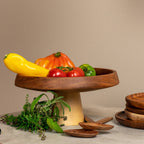 Obstschale auf Fuß Akazienholz