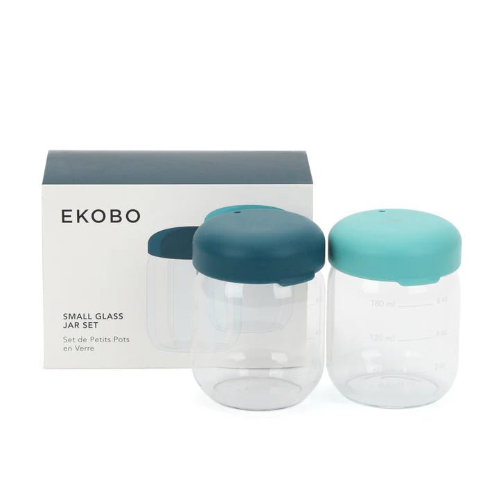 Set of 2 borosilicate glass food storage jars 180 ml