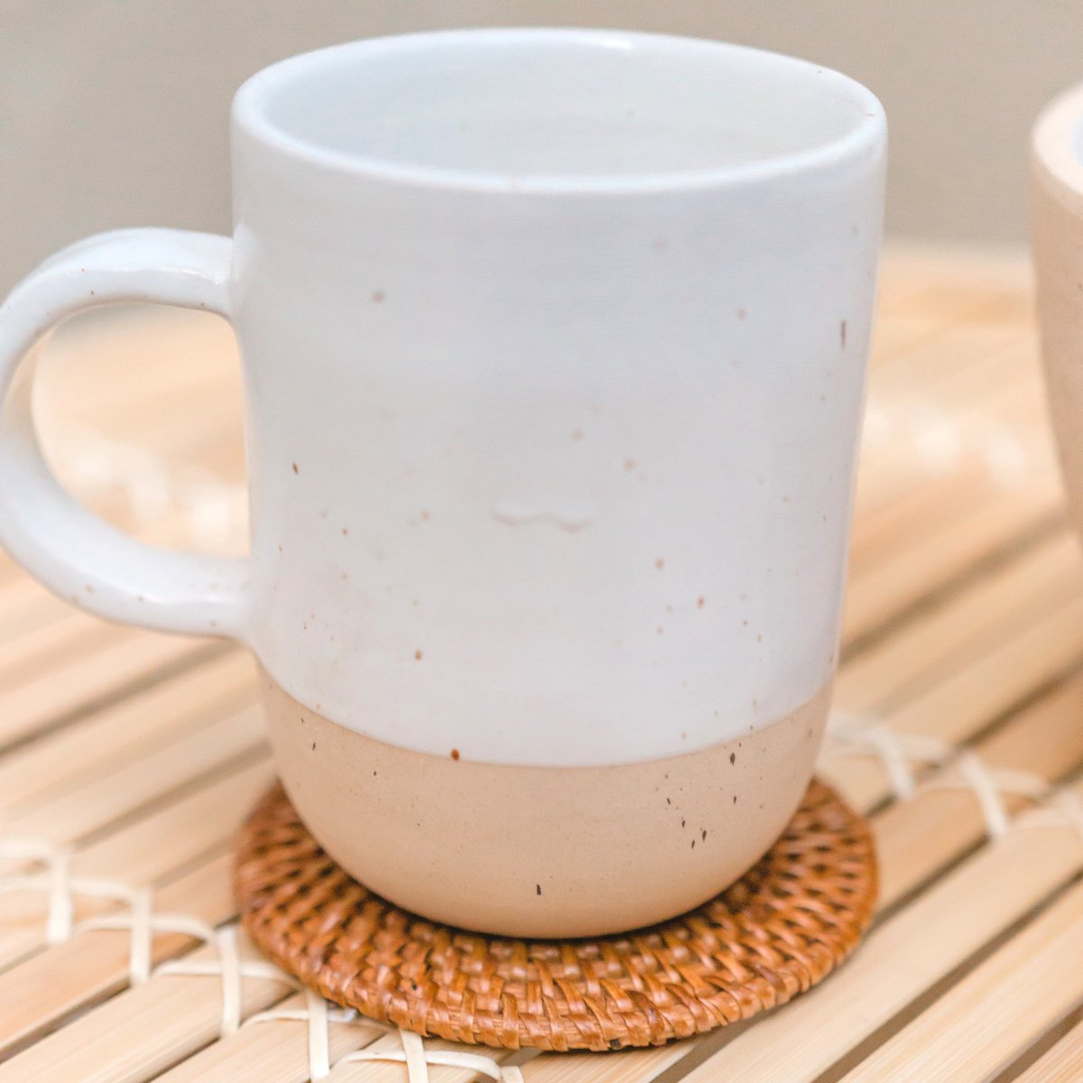 Runde Rattan-Untersetzer, Set mit 4 handgefertigten TIBU