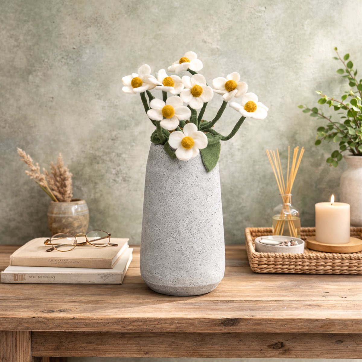Daisy White – Handgemaakte vilten margriet