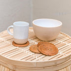 Runde Rattan-Untersetzer, Set mit 4 handgefertigten TIBU