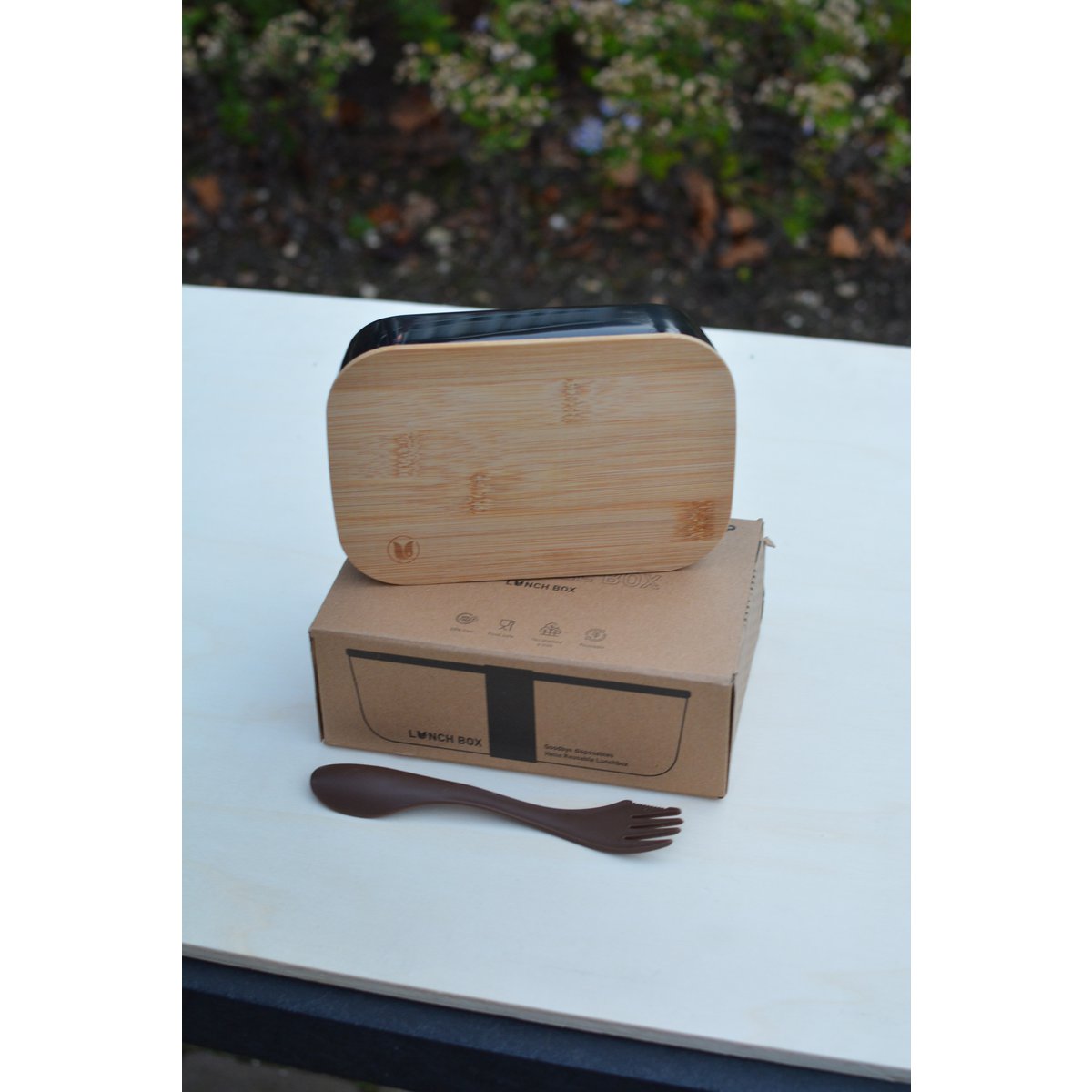 ECO Bambus Lunchboxhalter Schwarz