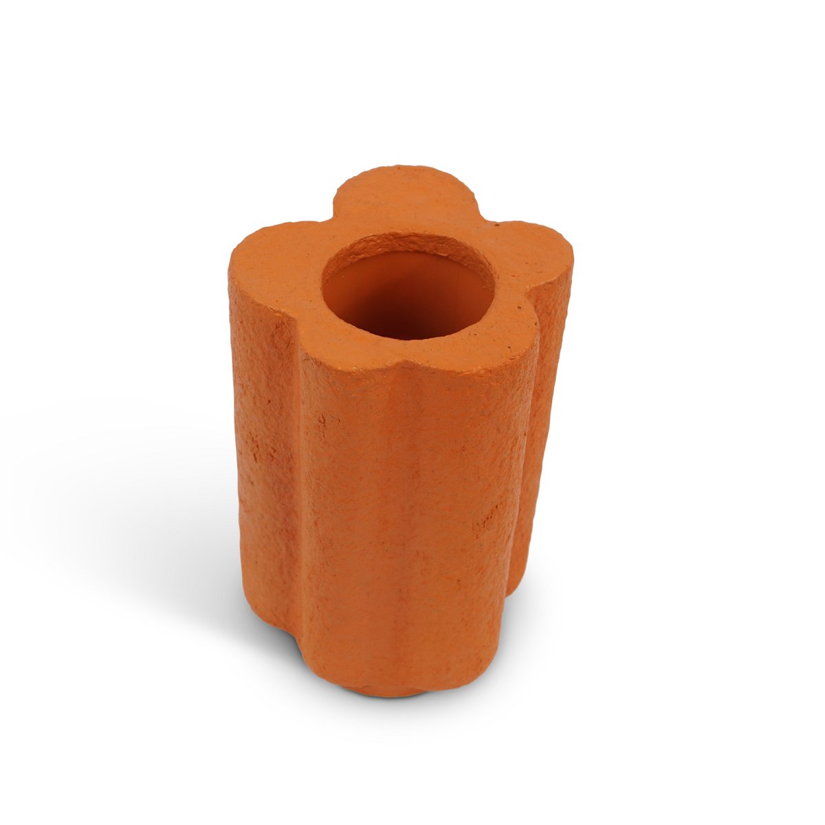 Kinta Papierpulp Vaas 21 cm oranje/beige/geel– Handgemaakt & Gerecycled