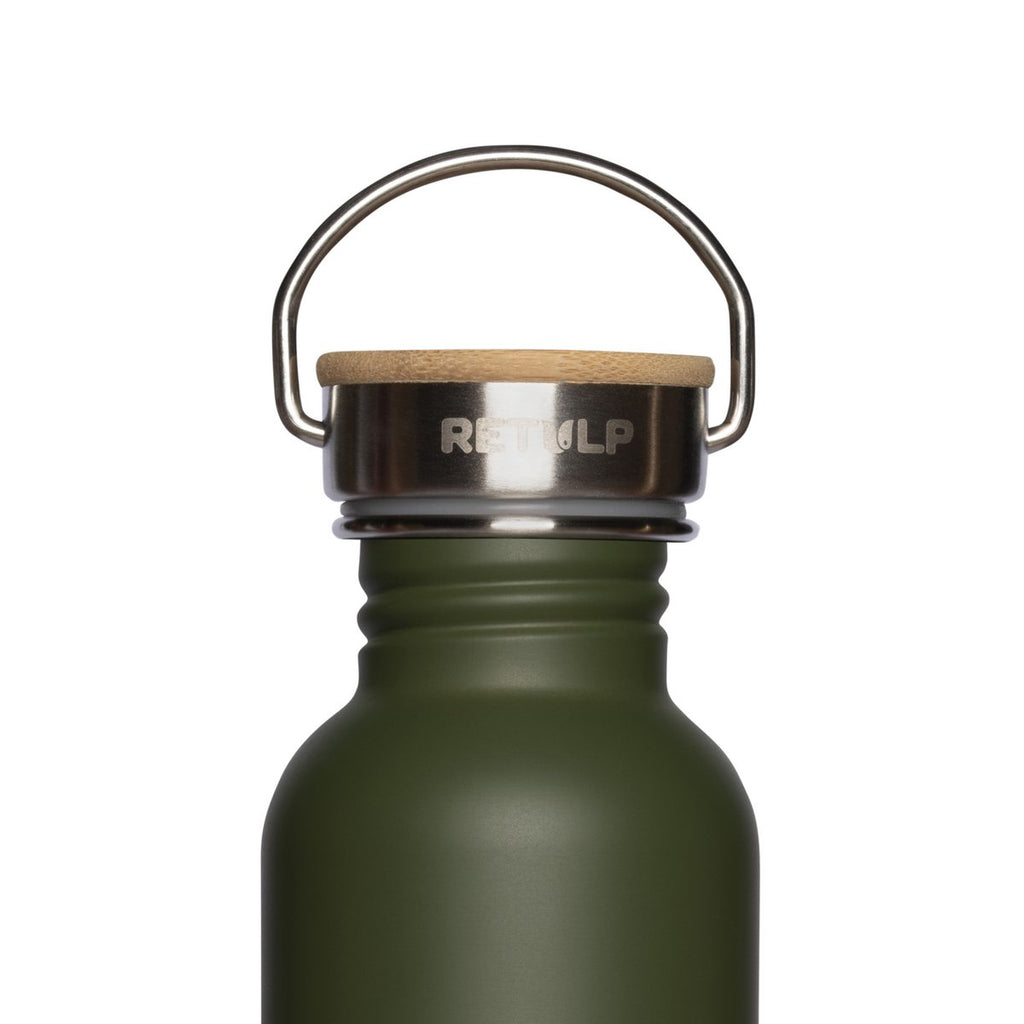 RVS drinkfles lekvrij bamboe dop 750 ml
