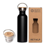 RVS drinkfles lekvrij bamboe dop 750 ml