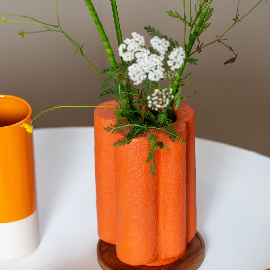 Vase Blume Pappmaché 21cm