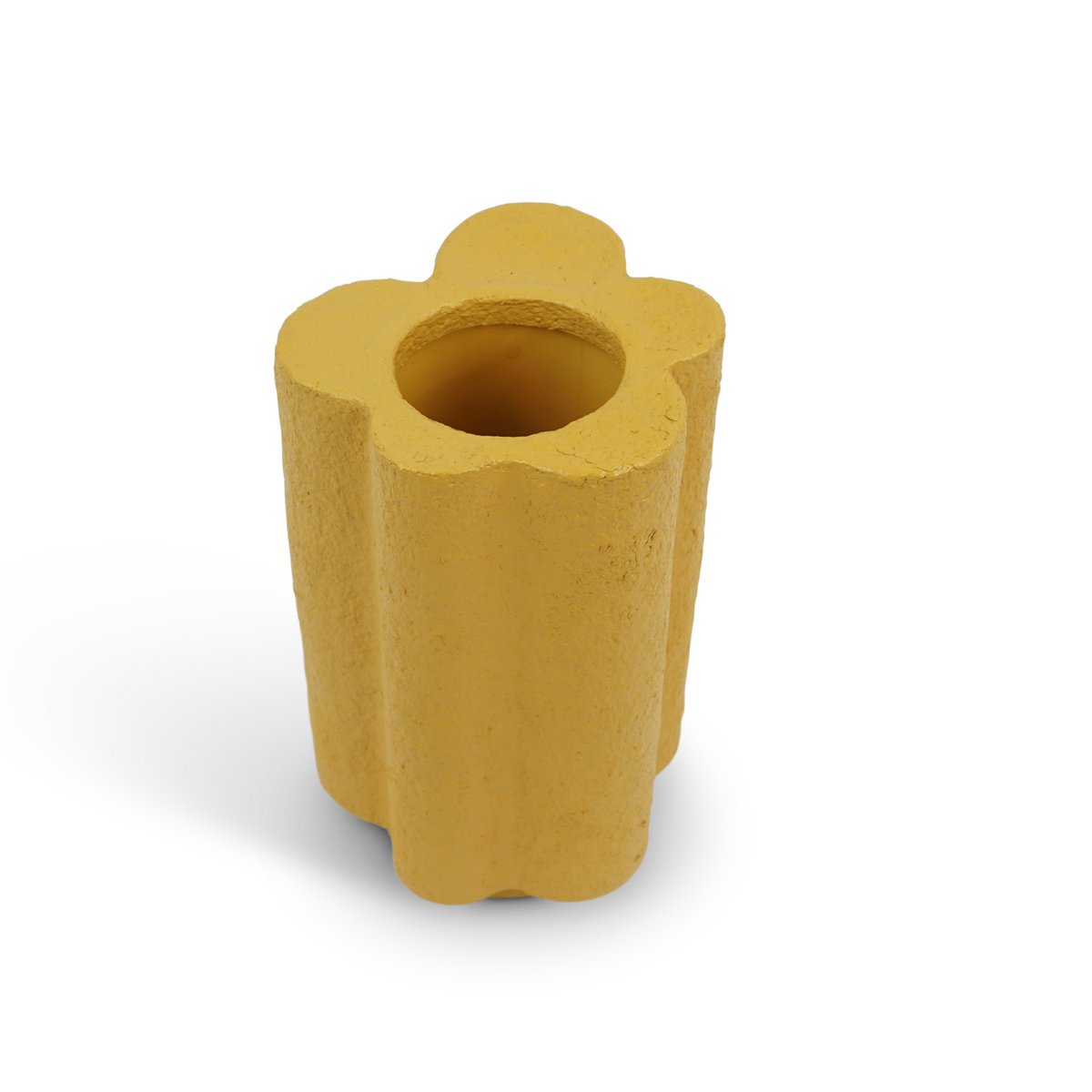 Kinta Papierpulp Vaas 21 cm oranje/beige/geel– Handgemaakt & Gerecycled
