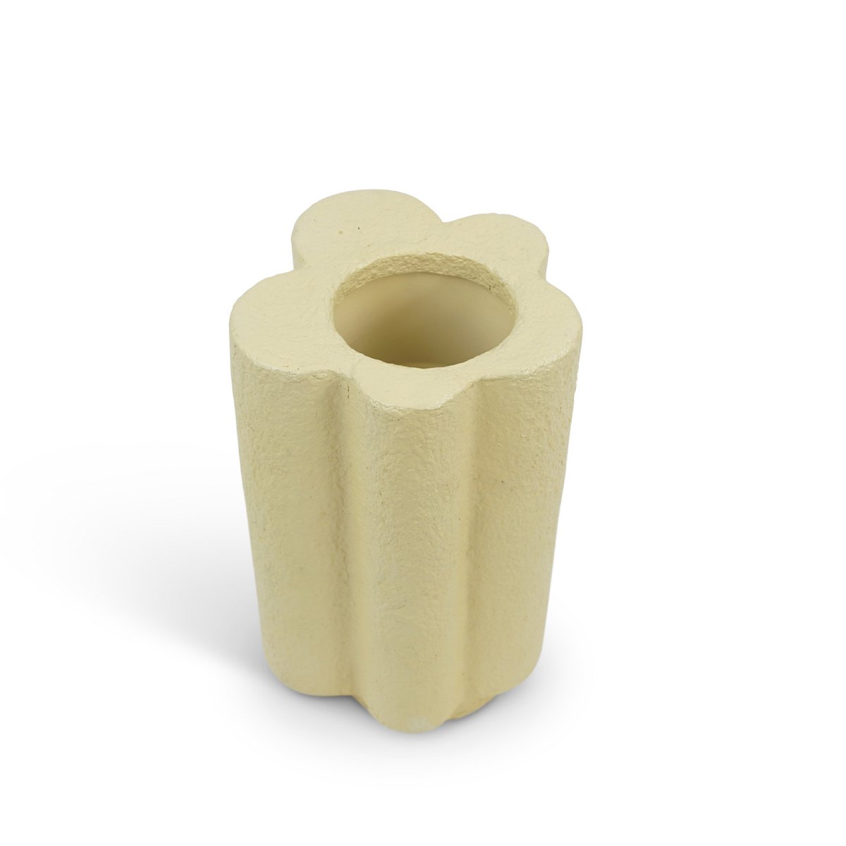 Kinta Papierpulp Vaas 21 cm oranje/beige/geel– Handgemaakt & Gerecycled