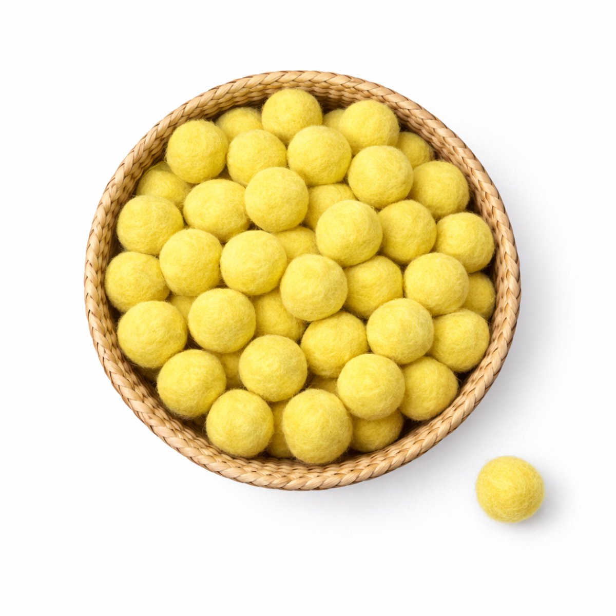BeYoona Vilten Craspedia Geel 49 cm – Handgemaakt