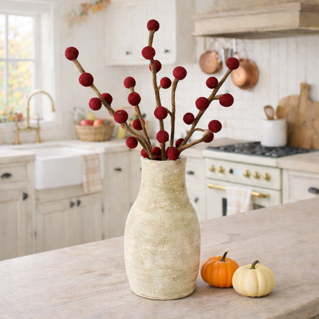 Branch balls orange and burgundy