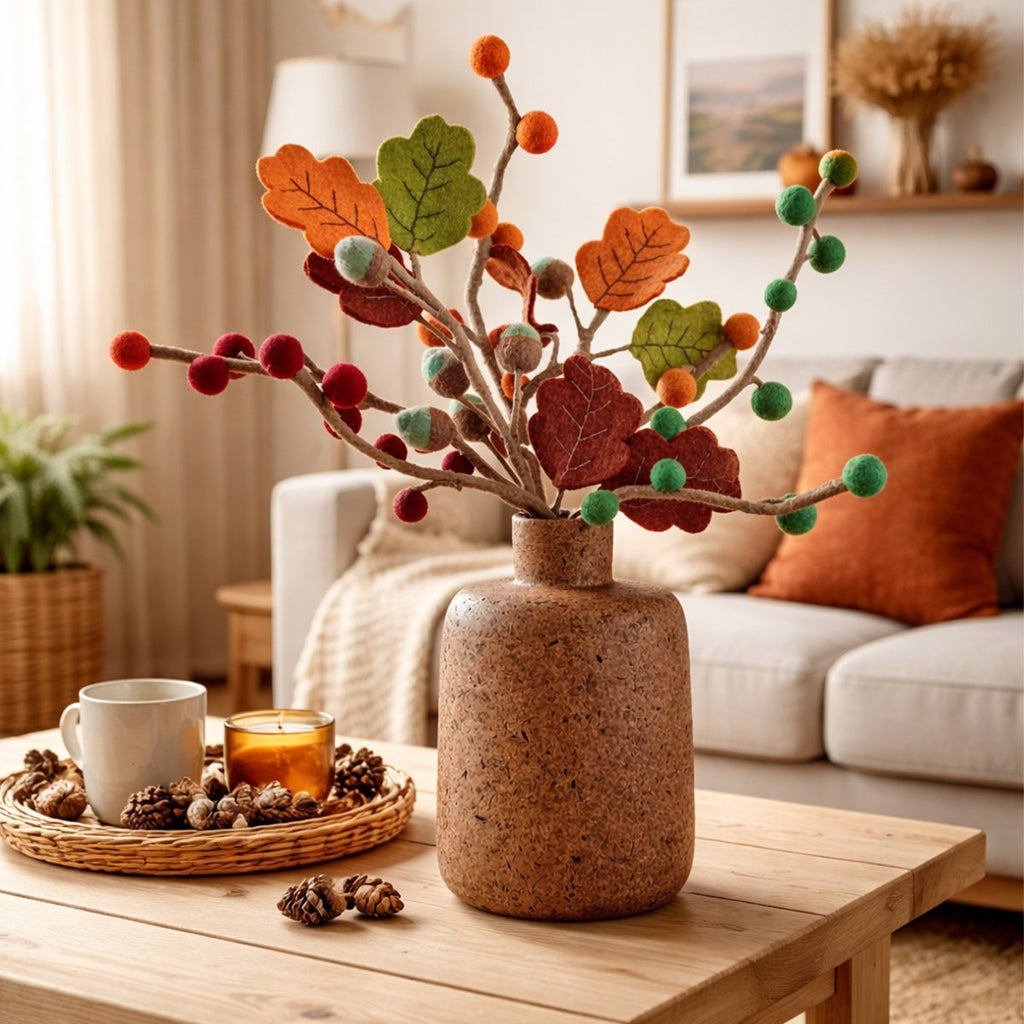 Branch balls orange and burgundy