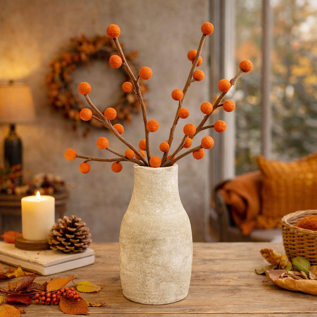 Branch balls orange and burgundy
