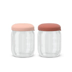 Set of 2 borosilicate glass food storage jars 180 ml