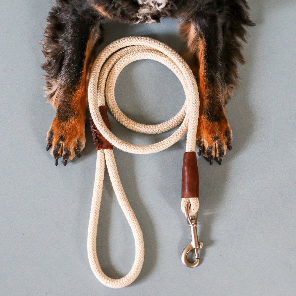 Cooper & Quint Just Cotton Hundeleine – Ecru