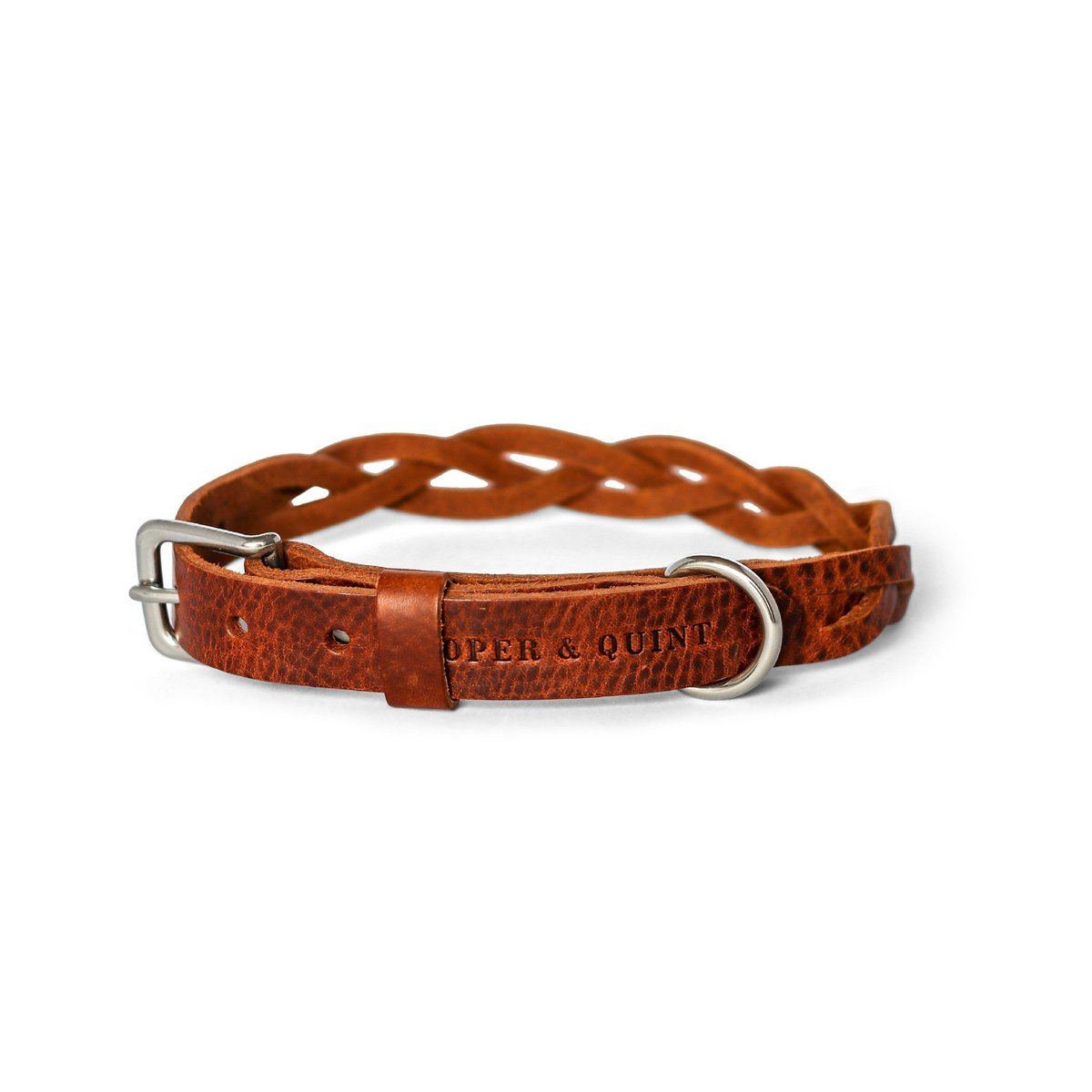 Cooper & Quint Geflochtenes Hundehalsband – Braun