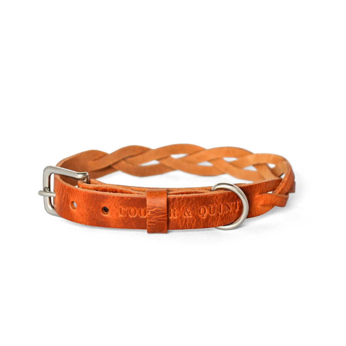 Cooper & Quint Gedrehte Geflochtene Hundehalskette – Camel