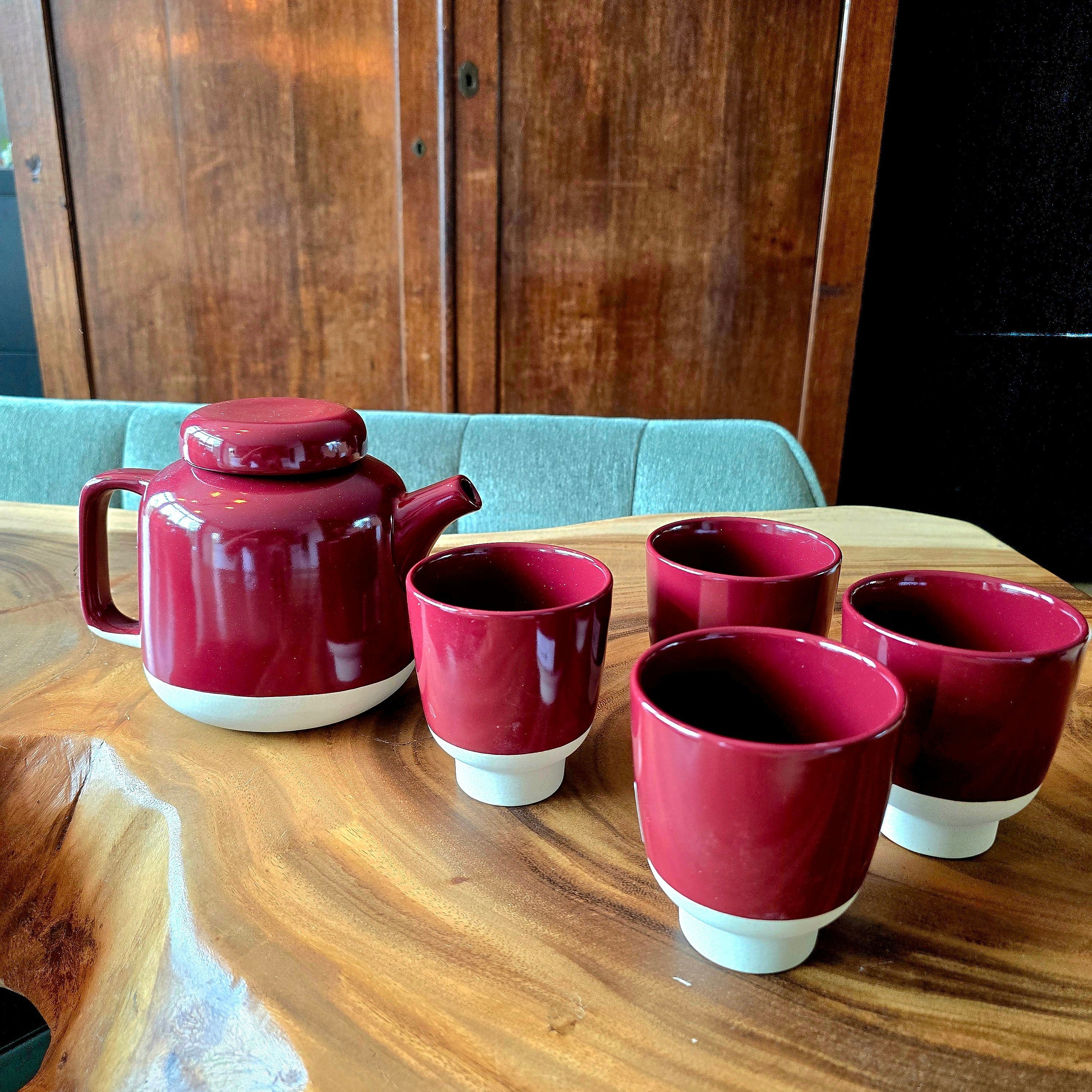 Becher Rutunda 4er-Set bordeaux