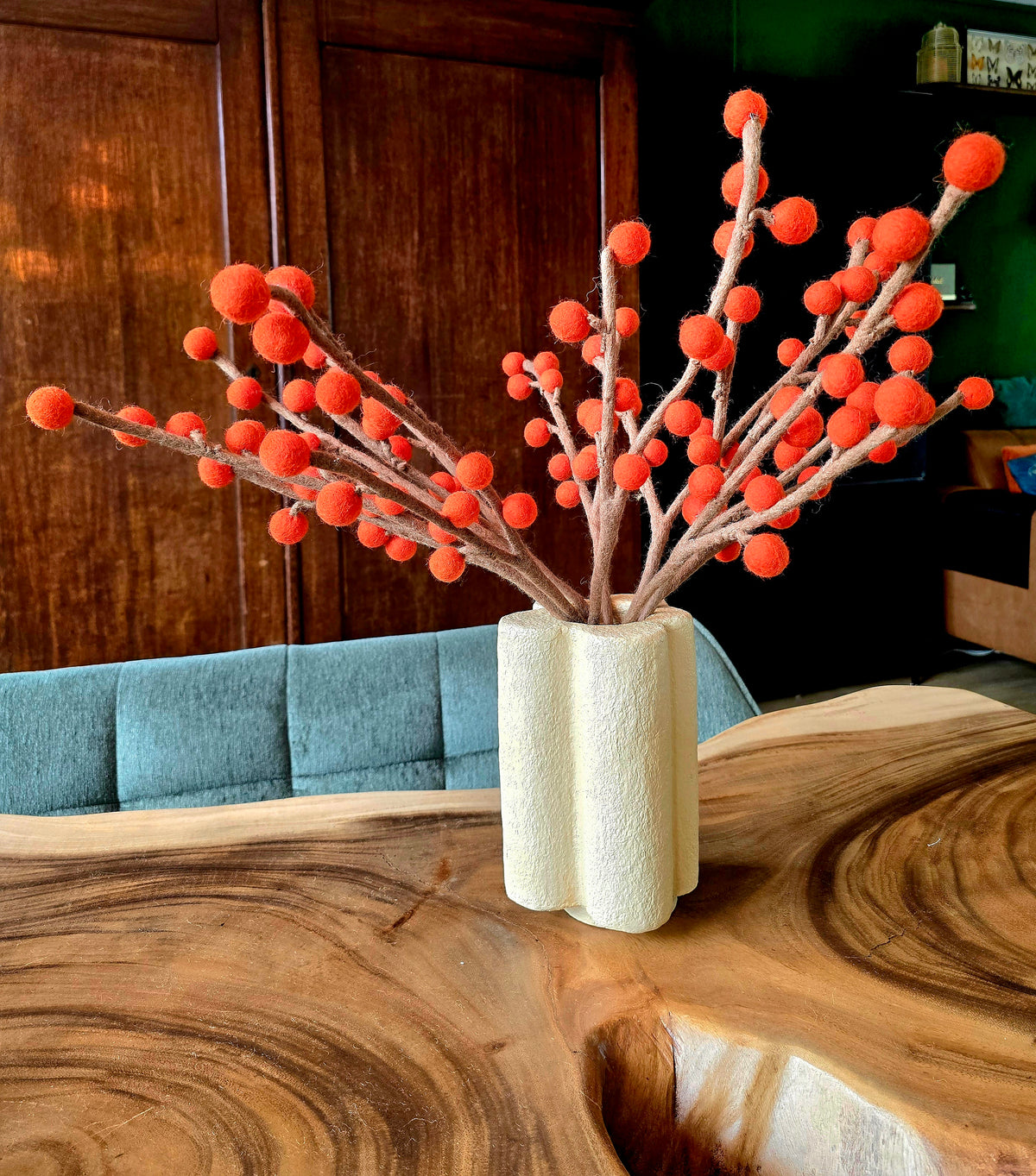 Branch balls orange and burgundy