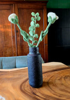 Vase Pappmaché 23 cm orange/schwarz