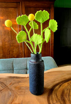 Vase Pappmaché 23 cm orange/schwarz
