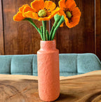 Vase Pappmaché 23 cm orange/schwarz