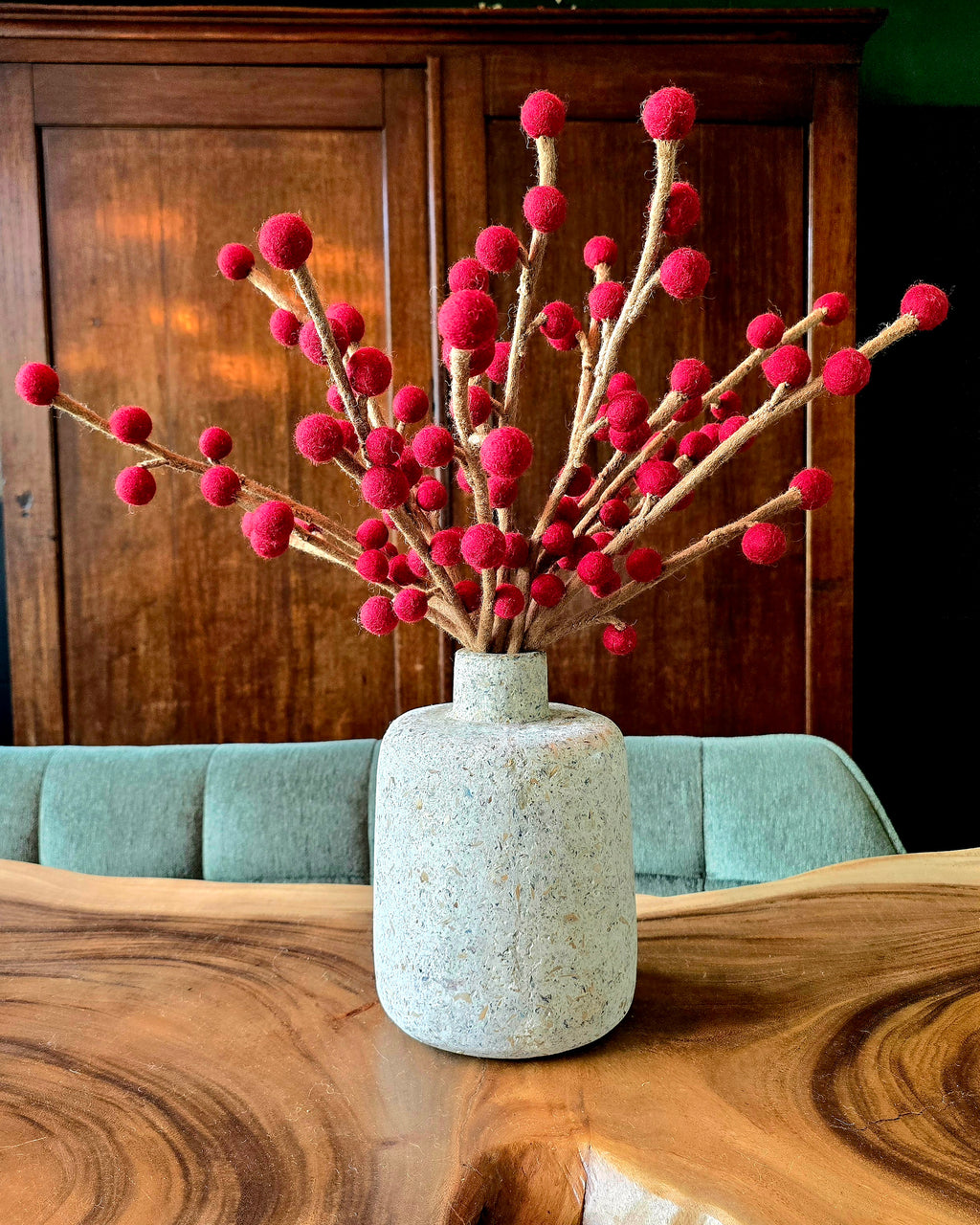 Branch balls orange and burgundy