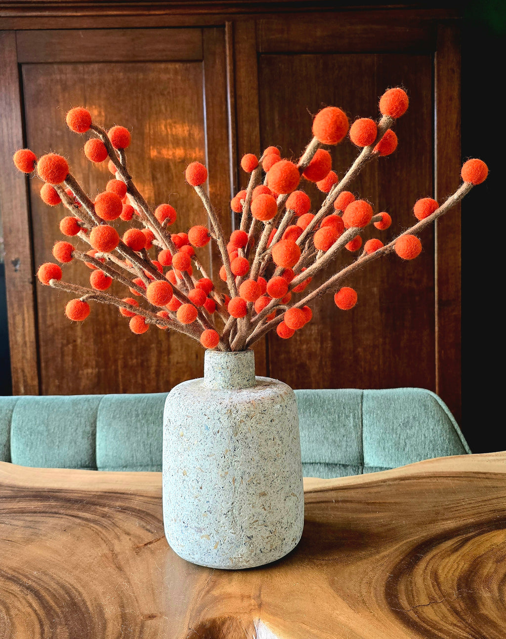 Branch balls orange and burgundy