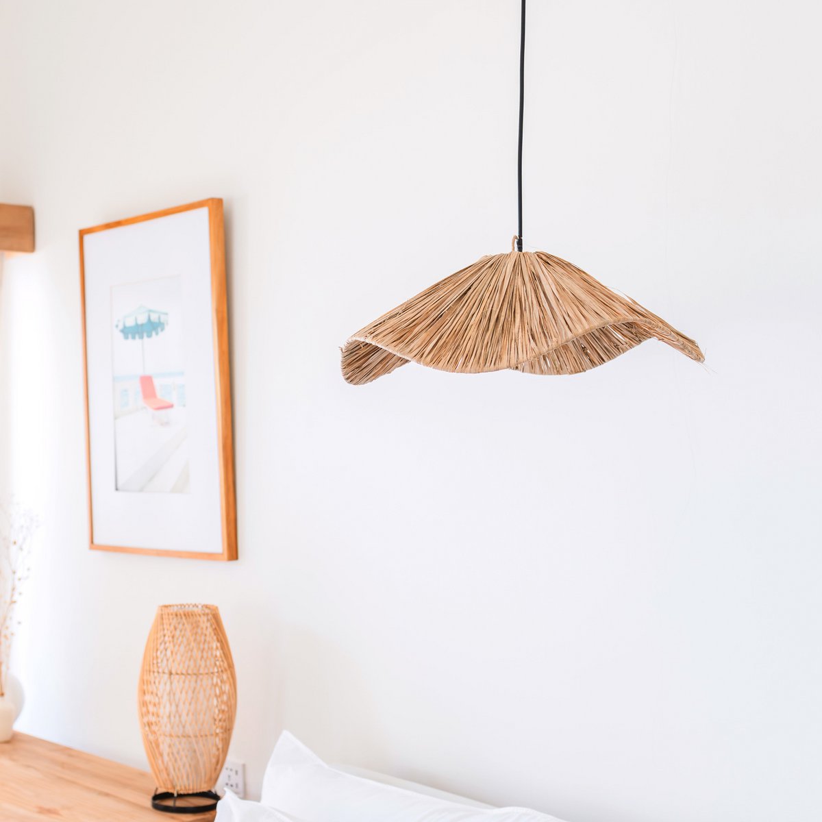 TAMPAH – Handgefertigter Raffia-Lampenschirm