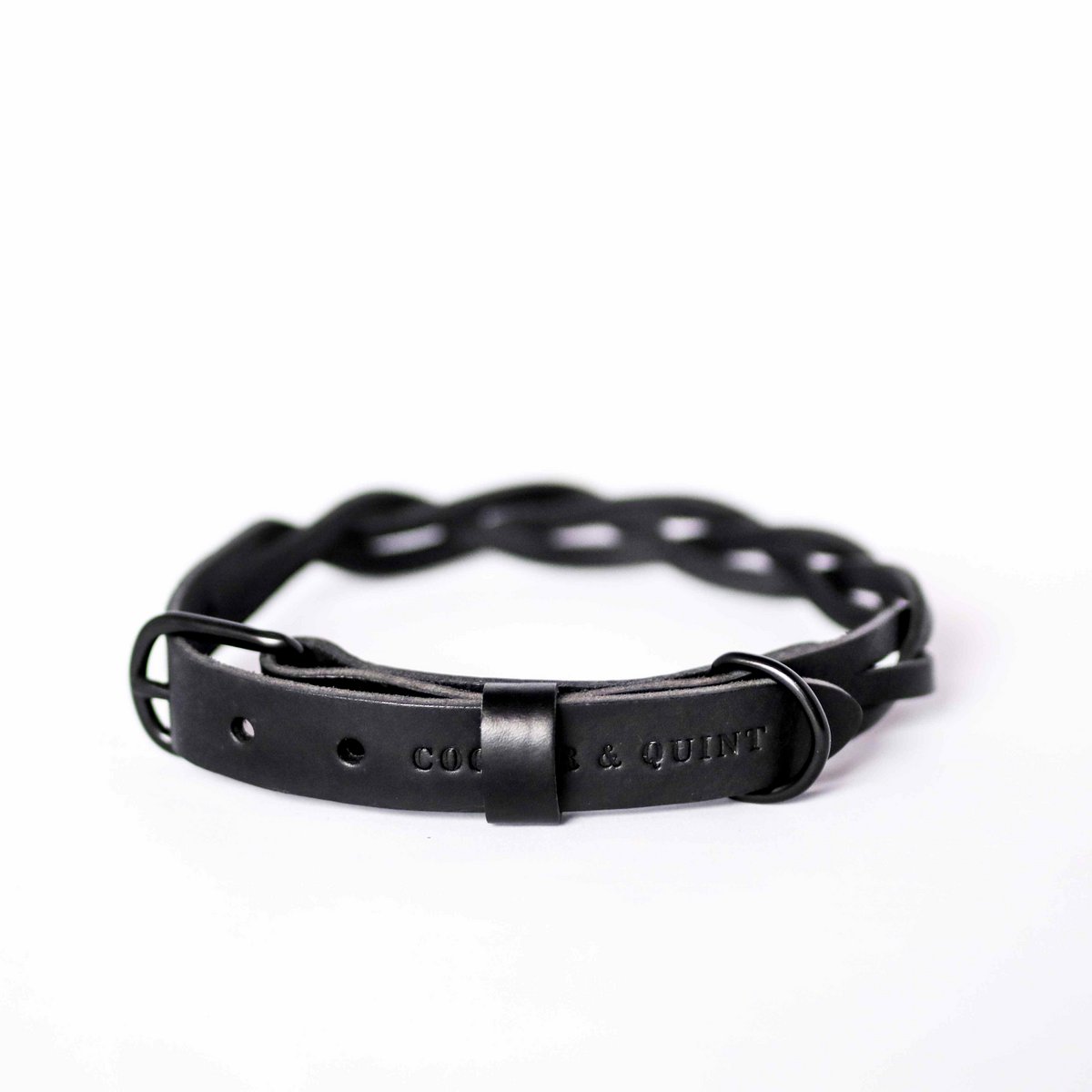 Cooper & Quint geflochtenes Hundehalsband – Schwarz