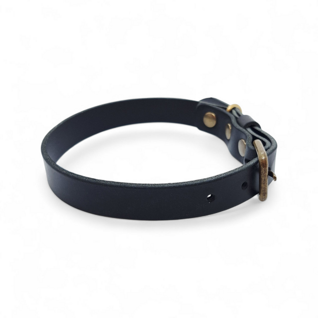 Cooper & Quint No Fuss Leather Dog Collar – Black