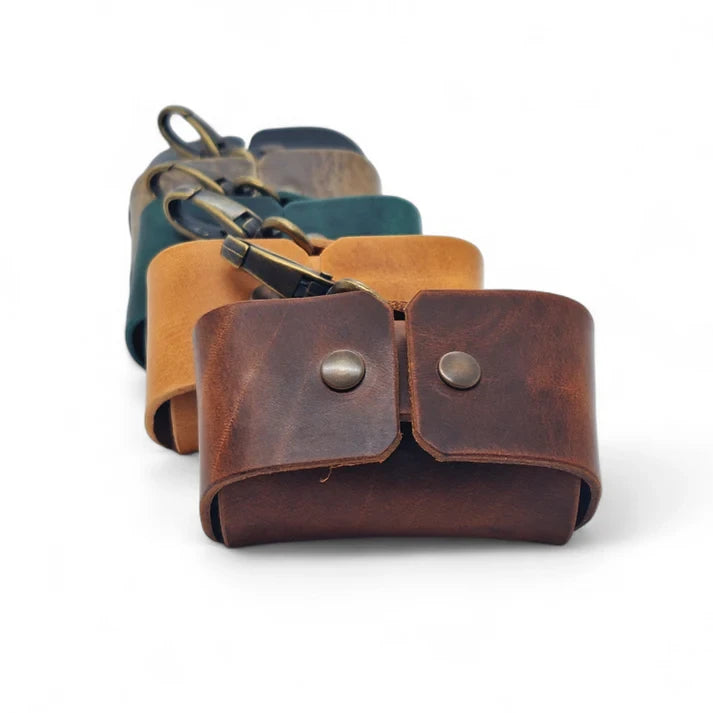 Cooper & Quint Kotbeutelspender - gegerbtes Leder – Braun