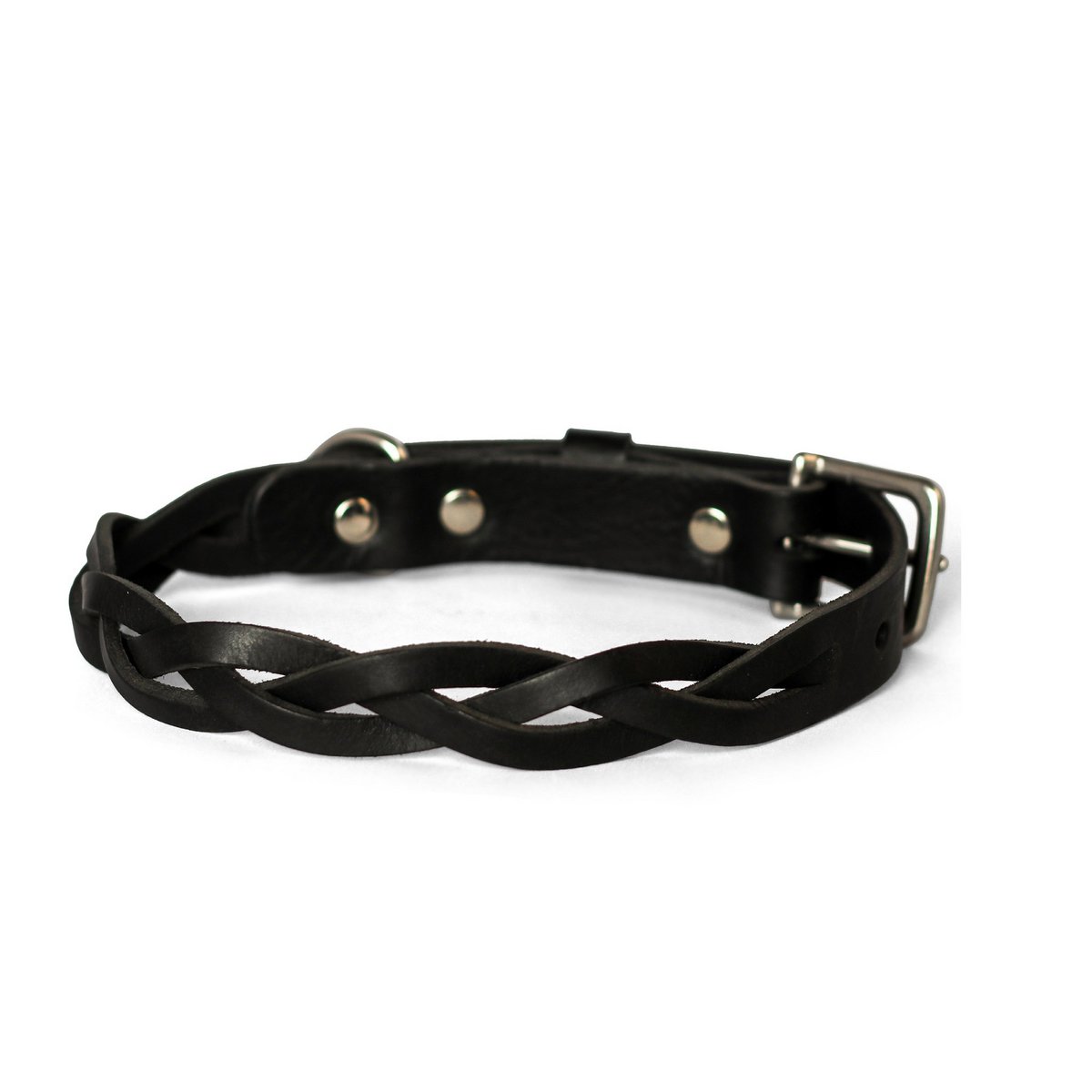 Cooper & Quint geflochtenes Hundehalsband – Schwarz