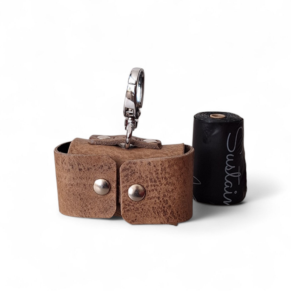Cooper & Quint Hundekotbeutelhalter – gegerbtes Leder – Stone