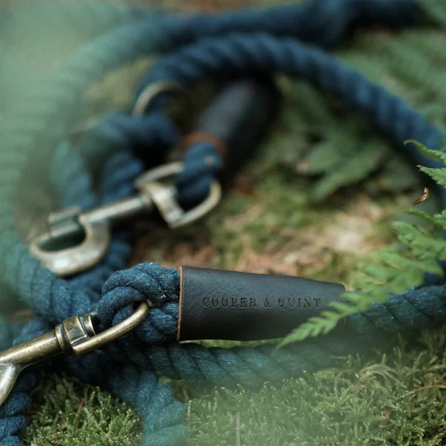 Cooper & Quint Twisted Cotton Verstellbare Hundeleine – Mitternachtsblau