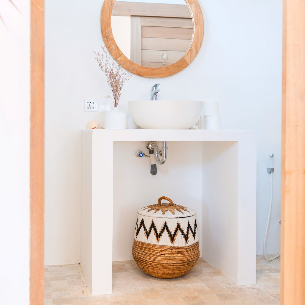 PALEM – Handmade laundry basket, storage basket with lid