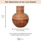 Rattanvase Kamari – Handgefertigte Dekovase für Trockenblumen