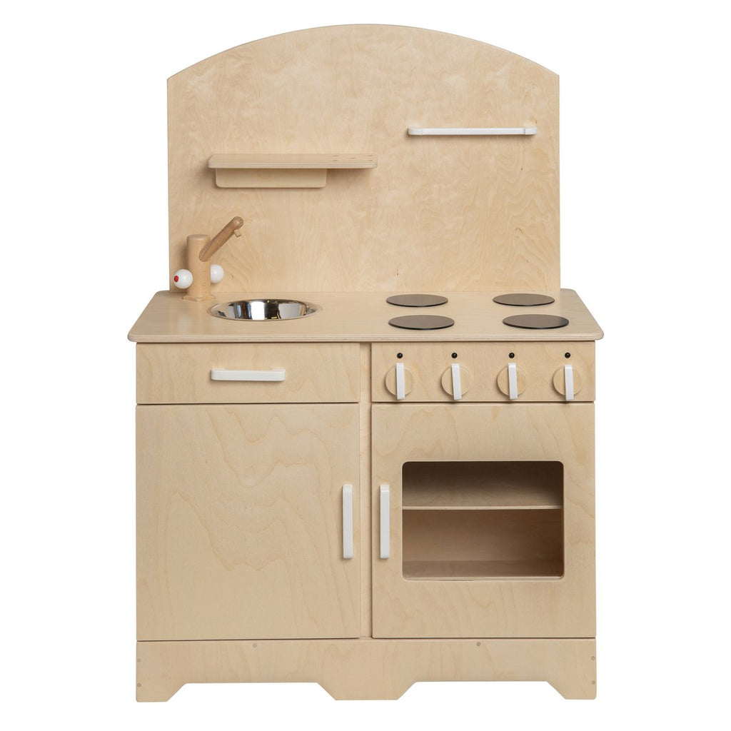 Van Dijk Toys Wooden Kitchen – Natural with White, Daycare Quality