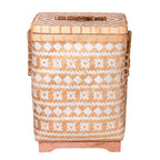 Dari Bamboe Wasmand met Deksel – Beige & Wit