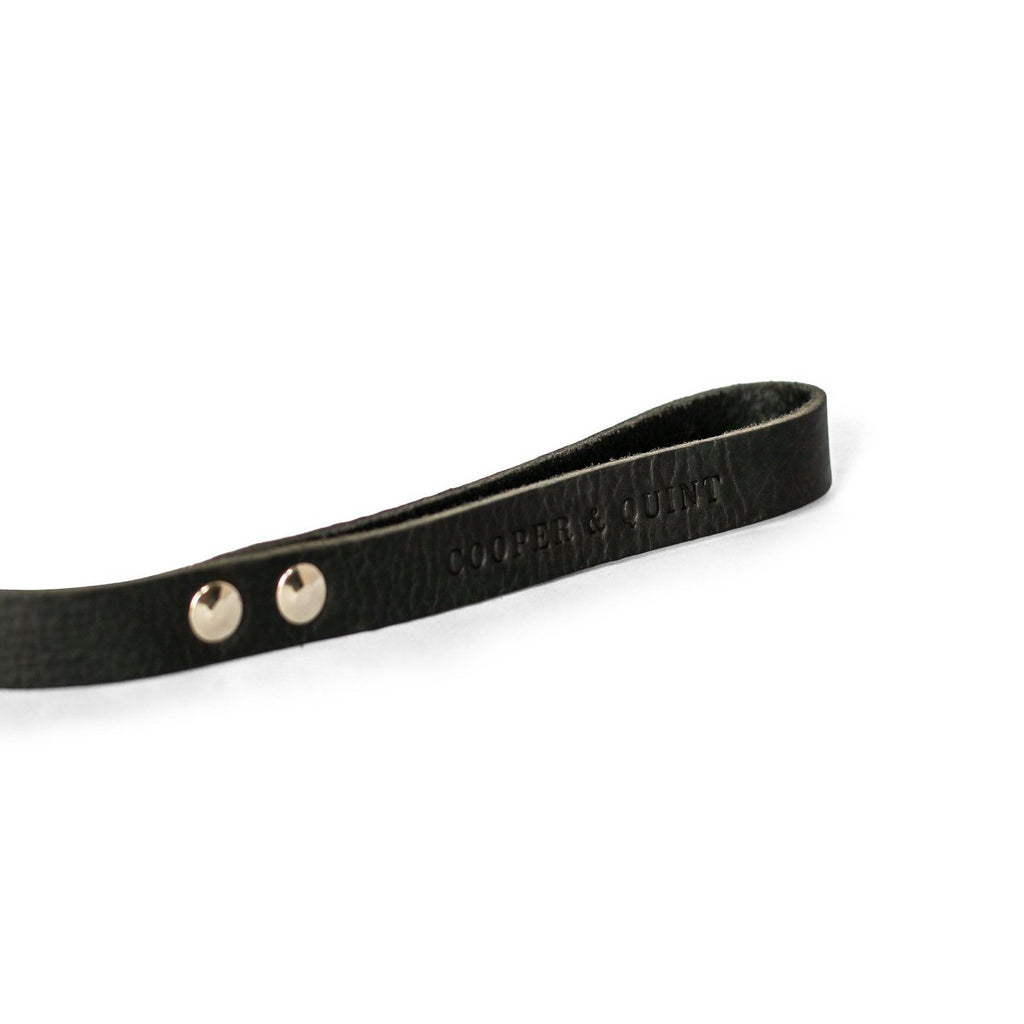 Cooper & Quint No Fuss Leren Hondenriem – Zwart