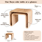 BAYU – Handgemachter Rattan-Beistelltisch