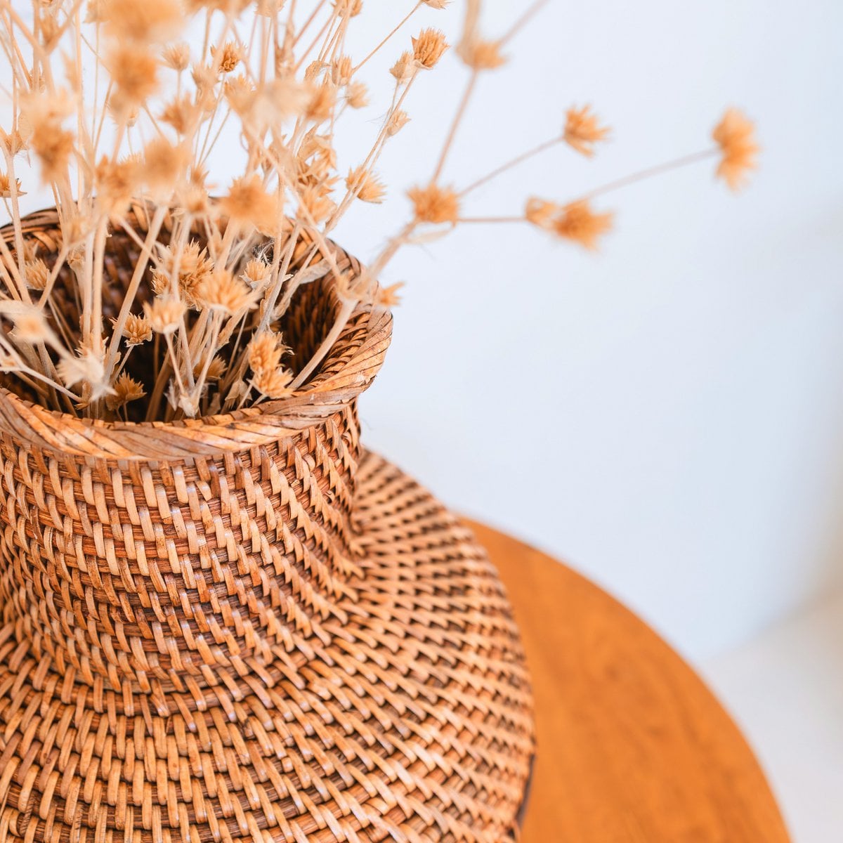 Rotan vaas Kamari - Handgemaakte decoratieve vaas voor droogbloemen
