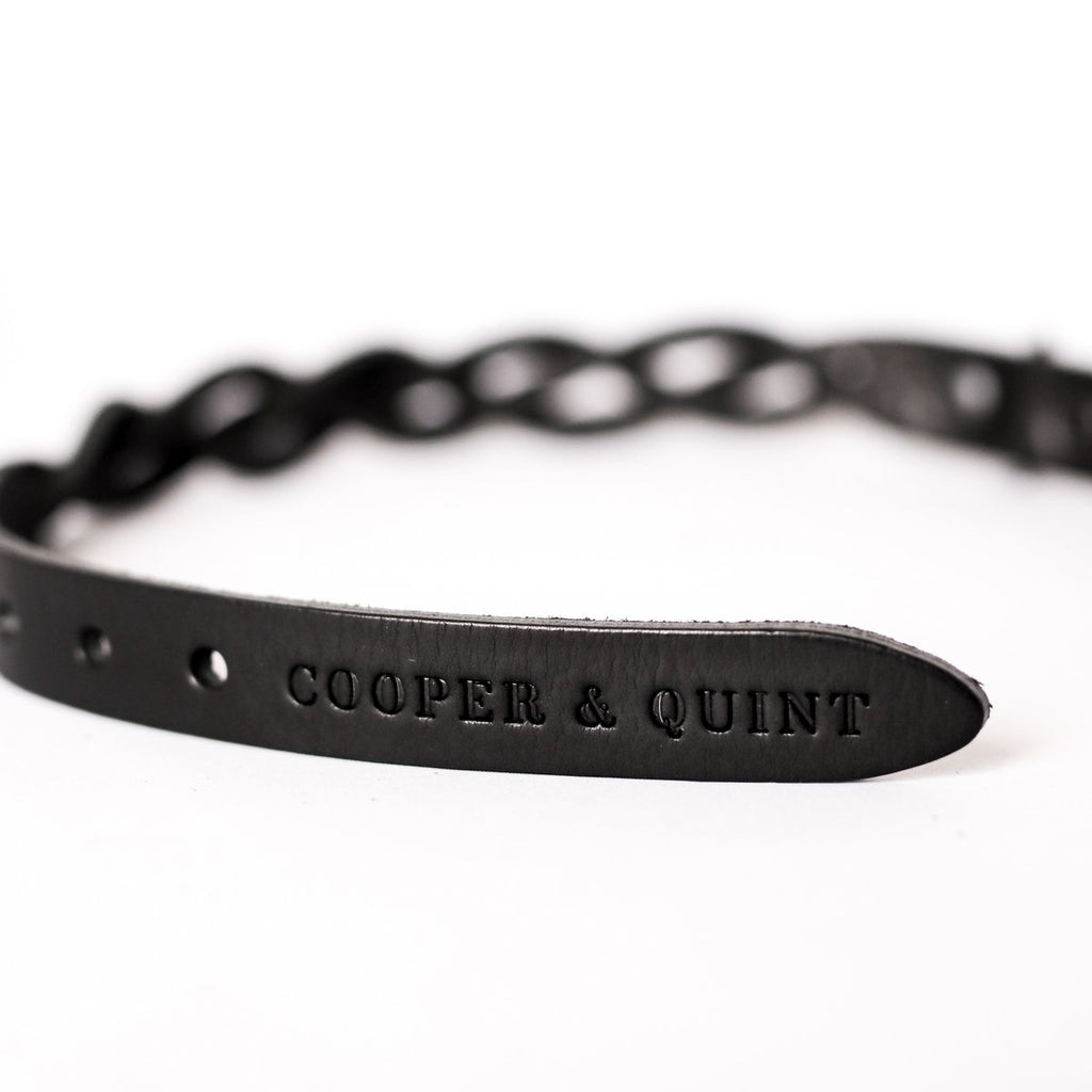 Cooper & Quint geflochtenes Hundehalsband – Schwarz