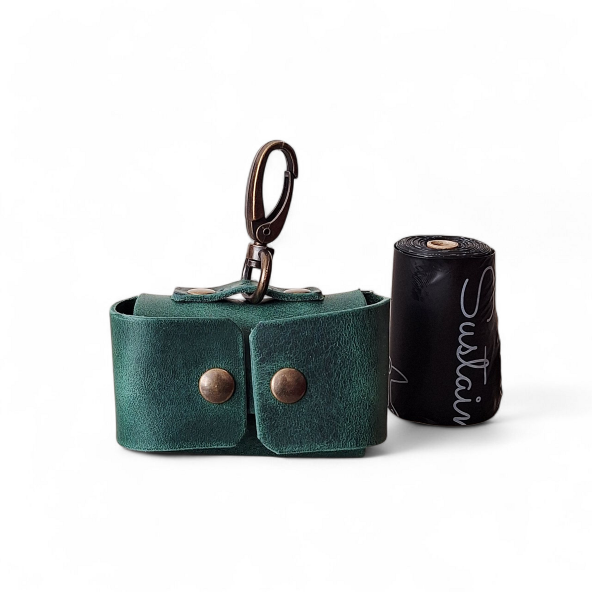 Cooper & Quint Hundekotbeutelhalter – gegerbtes Leder – Grün