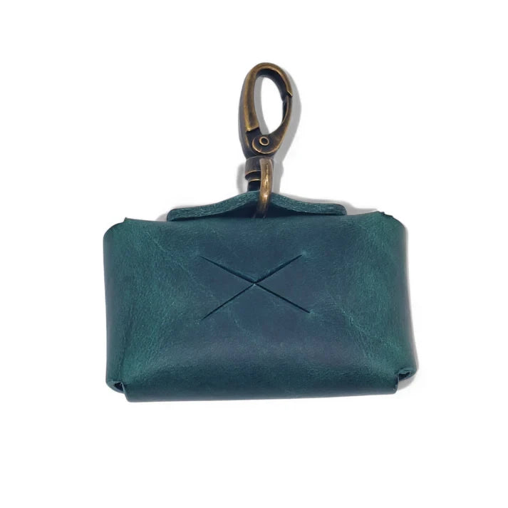Cooper & Quint Hundekotbeutelhalter – gegerbtes Leder – Grün